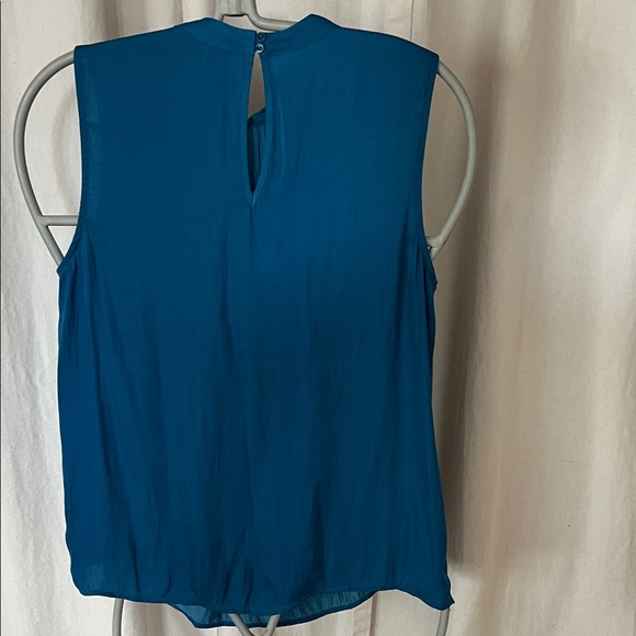 Joie Teal blue keyhole Sleeveless Blouse - Picture 3 of 7